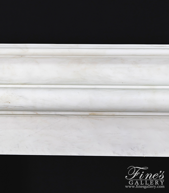 Marble Fireplaces  - Bolection Style Fireplace Mantel In Statuary White Marble - MFP-747